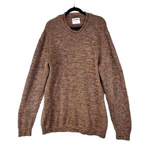 Old Navy Roll Neck Sweater Women's XL Tall Textured Brown Fisherman Heavy Weight